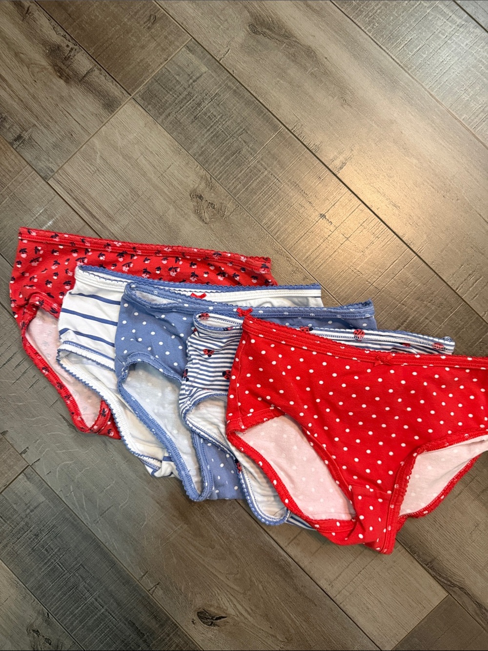 Carter's Girls' Underwear Pack - Red & Blue Patterned Briefs